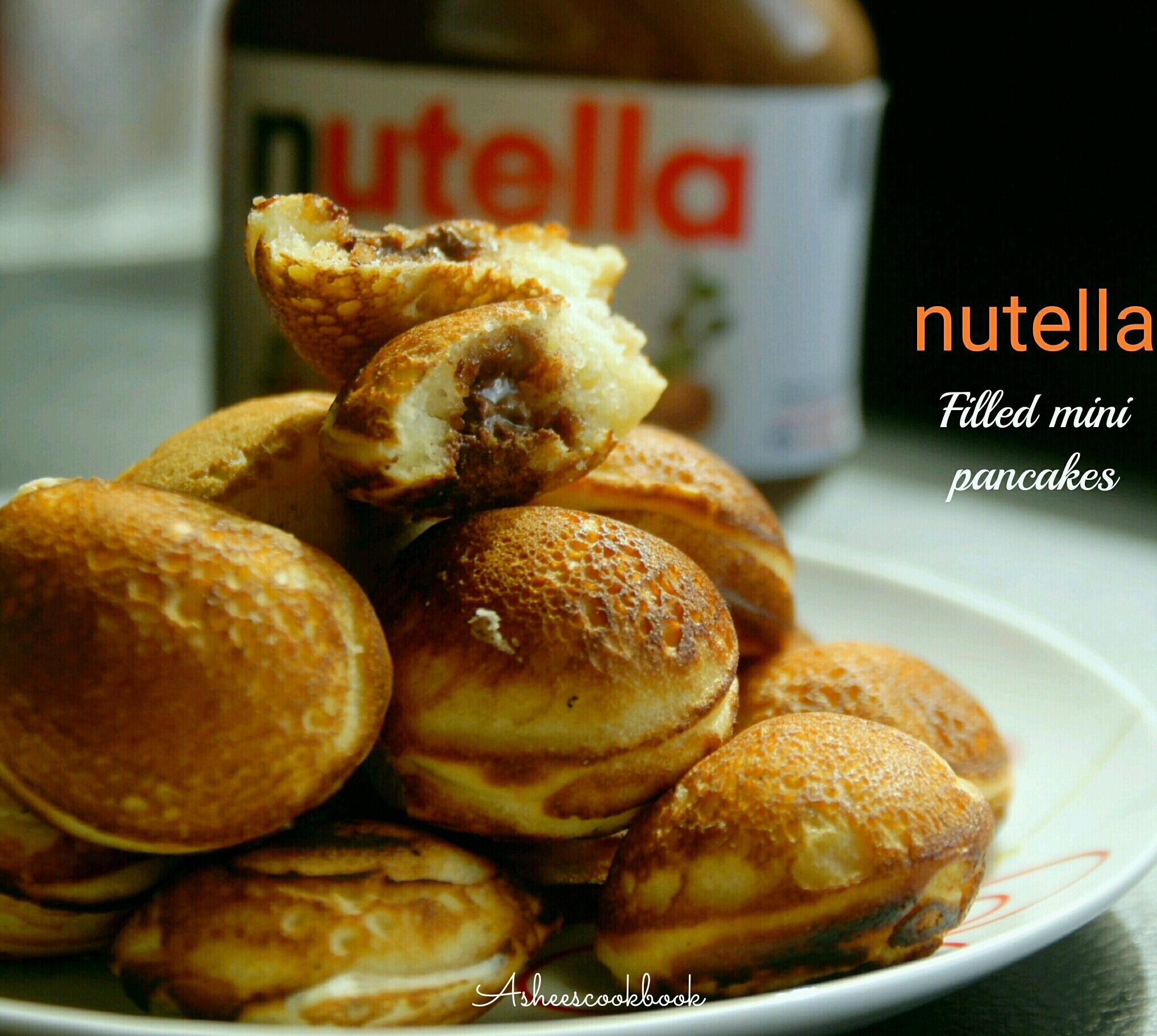 Nutella Filled Mini Pancakes Bites Ashees Cookbook Cooking Is Magic